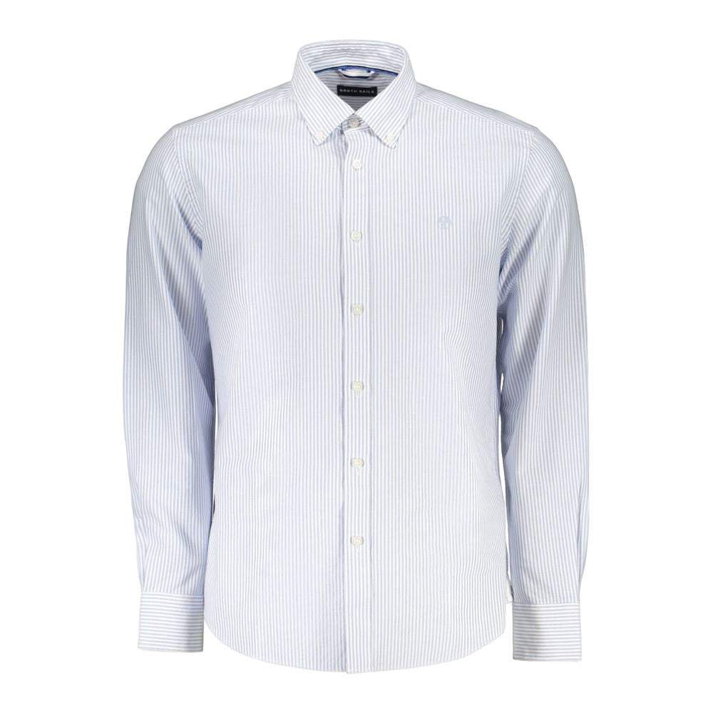 North Sails Azzurro Baumwollhemd für Herren mit langen Ärmeln und Button-Down-Kragen