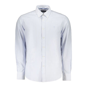 North Sails Azzurro Baumwollhemd für Herren mit langen Ärmeln und Button-Down-Kragen
