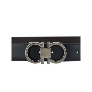 Ferragamo Schwarzer Kalbsleder Bos Taurus Regular Gürtel