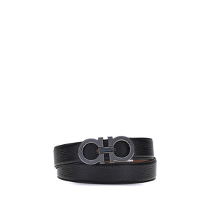 Ferragamo Schwarzer Kalbsleder Bos Taurus Regular Gürtel