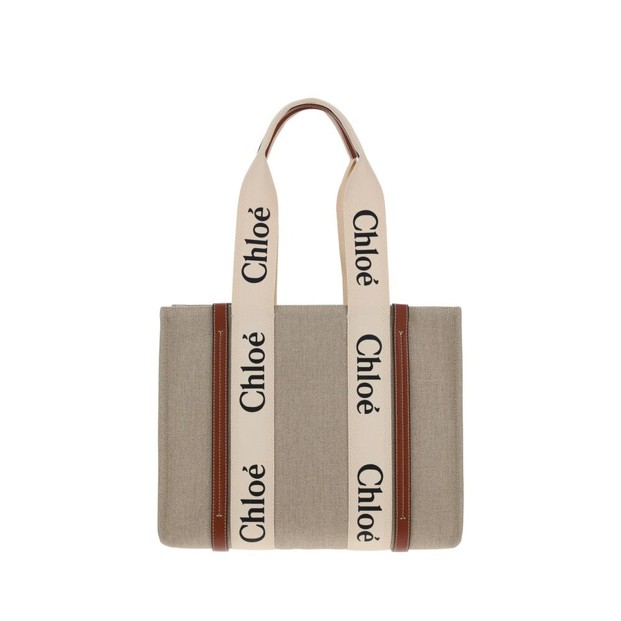Chloé Beige Leinen Handtasche