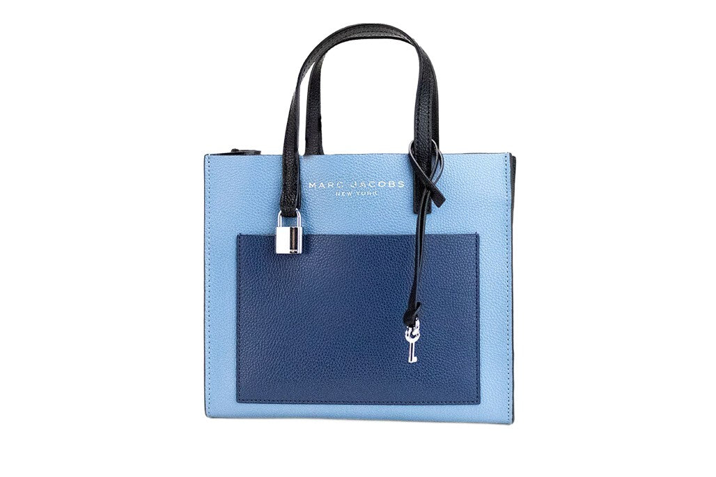 Marc Jacobs Grind Mini Blue Heaven Colorblock Leder Tote Crossbody Tasche Handtasche