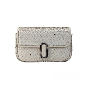 Marc Jacobs The Mini J Marc Schultertasche Creme Pailletten Umhängetasche