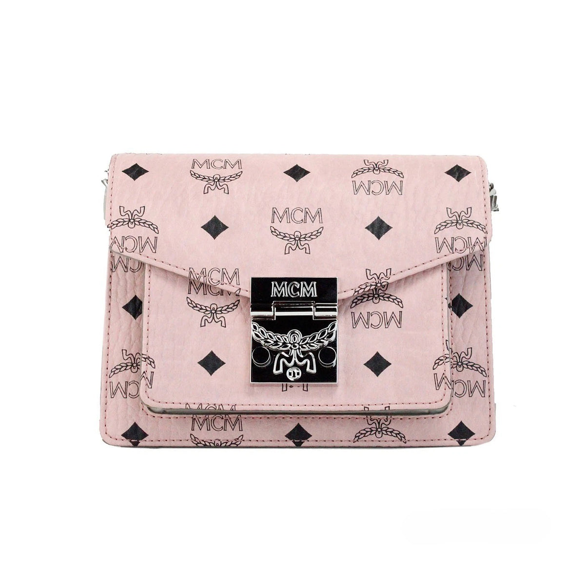 MCM Signature Patricia Leder Mini Flap Lock Umhängetasche