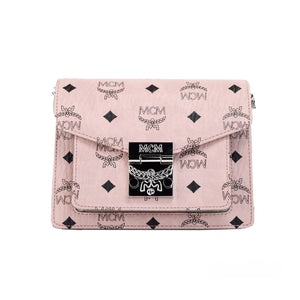 MCM Signature Patricia Leder Mini Flap Lock Umhängetasche