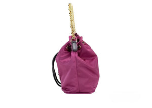 Versace Kleine Dahlia Nylon Medusa Anhänger Bucket Chain Umhängetasche Handtasche