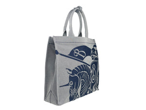 Burberry Navy EKD Canvas Tote Bag Mit Münzetui