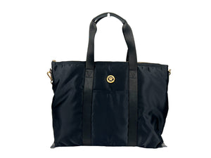 Versace Schwarze Nylon La Medusa Schultertasche