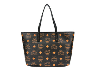 MCM Aren Schwarze Leder Schultertasche