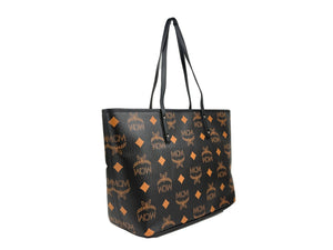 MCM Aren Schwarze Leder Schultertasche