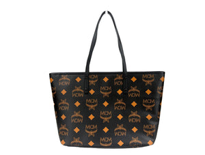 MCM Aren Schwarze Leder Schultertasche