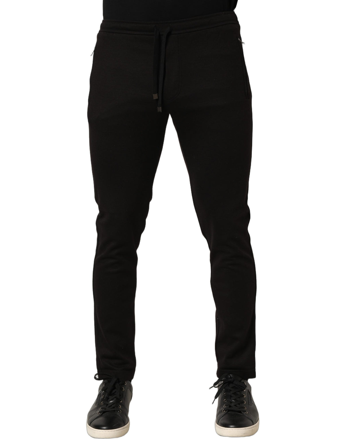 Dolce & Gabbana Schwarze Woll-Jogger Herren Sweatpants Hose