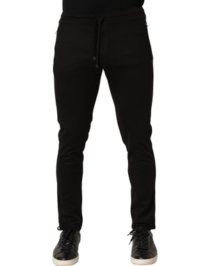 Dolce & Gabbana Schwarze Woll-Jogger Herren Sweatpants Hose