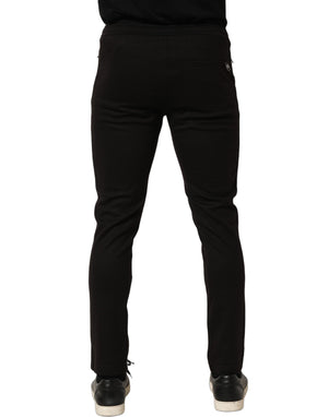 Dolce & Gabbana Schwarze Woll-Jogger Herren Sweatpants Hose