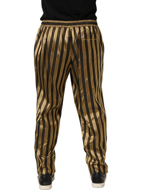 Dolce & Gabbana Tapered Hose mit Gold-Schwarz-Streifen aus Satin