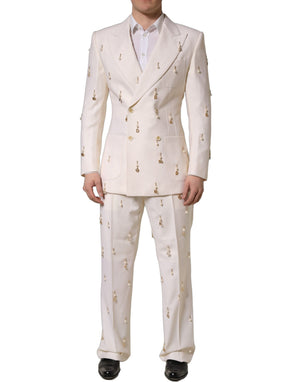 Dolce & Gabbana Weißer Woll-Anzug im Slim Fit Stil für Herren, zweiteilig