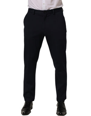 Dolce & Gabbana Schwarze Baumwollhose mit schmal zulaufendem Bein