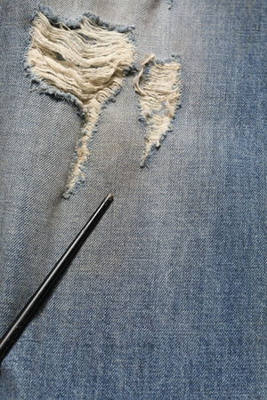 Dolce & Gabbana Blaue gerade Jeans aus Baumwolle mit Used-Look