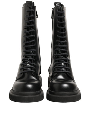 Dolce & Gabbana Schwarze Leder Schnürstiefel für Herren