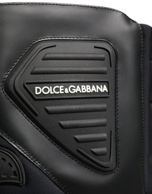 Dolce & Gabbana Schwarze Leder Biker Stiefel Knöchelhoch Herren Schuhe