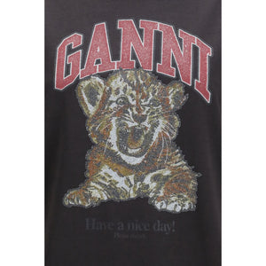 Ganni Schwarzer Baumwoll-Sweatshirt