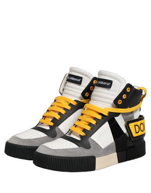 Dolce & Gabbana Multicolor Leder High Top Sneakers Schuhe