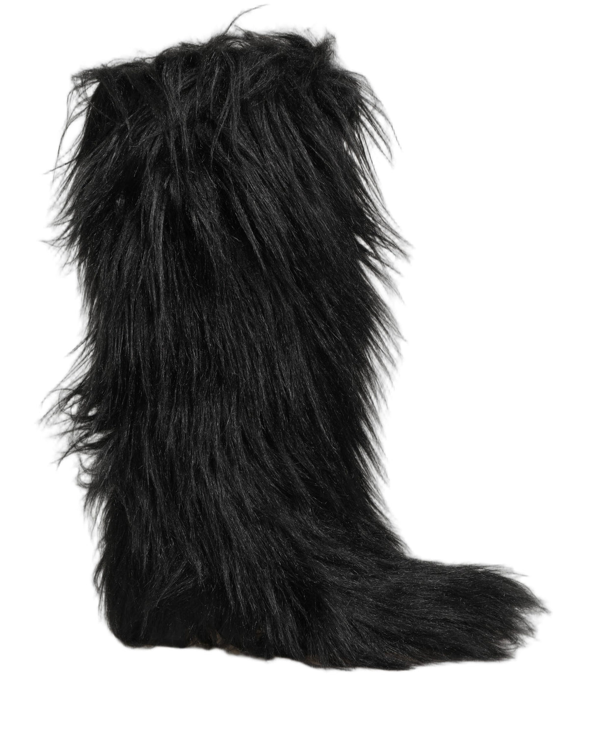 Dolce & Gabbana Schwarze Stiefel aus Kunstpelz, mittellang, für den Winter