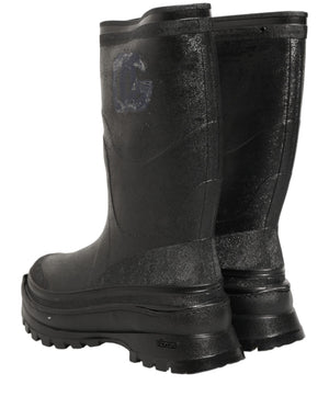 Dolce & Gabbana Schwarze PVC Gummistiefel Herren Schuhe