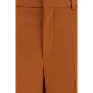 Chloé Orange Baumwollhose mit ausgestelltem Bein