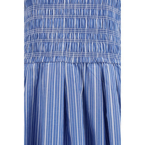 Ganni Blaues Baumwoll-Freizeitkleid