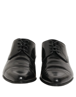 Dolce & Gabbana Schwarze Leder Derby Schnürschuhe für Herren
