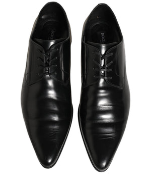 Dolce & Gabbana Schwarze Leder Derby Schnürschuhe für Herren