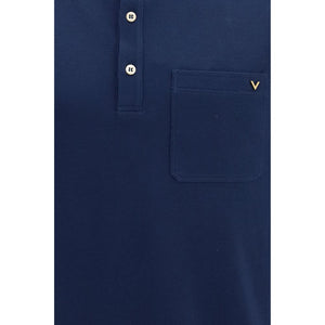Valentino Garavani Blaues Baumwoll-Polohemd