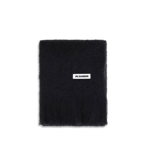 Jil Sander Schal aus schwarzer Wolle Ovis Aries
