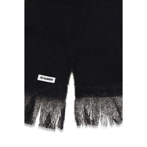 Jil Sander Schal aus schwarzer Wolle Ovis Aries