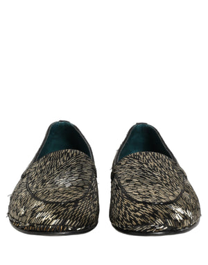 Dolce & Gabbana Schwarze Loafer mit silbernen Verzierungen