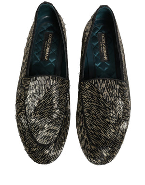 Dolce & Gabbana Schwarze Loafer mit silbernen Verzierungen