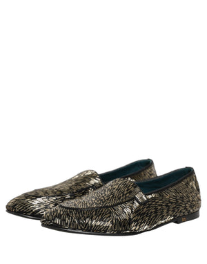 Dolce & Gabbana Schwarze Loafer mit silbernen Verzierungen