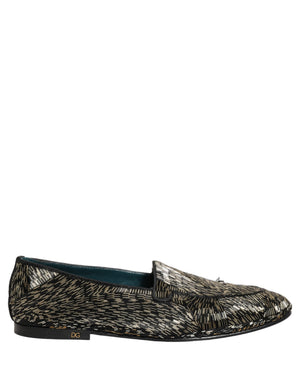 Dolce & Gabbana Schwarze Loafer mit silbernen Verzierungen