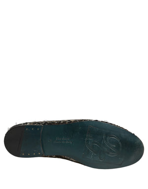Dolce & Gabbana Schwarze Loafer mit silbernen Verzierungen