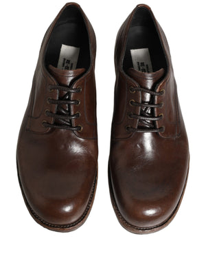 Dolce & Gabbana Braune Leder Derby Schnürschuhe für Herren