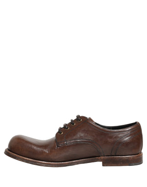 Dolce & Gabbana Braune Leder Derby Schnürschuhe für Herren