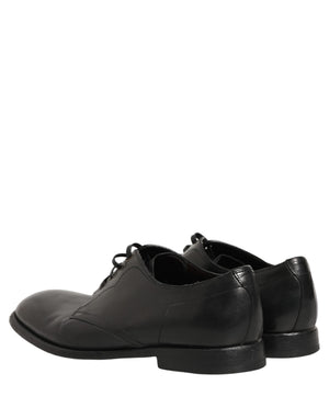Dolce & Gabbana Schwarze Leder Derby Schnürschuhe für Herren