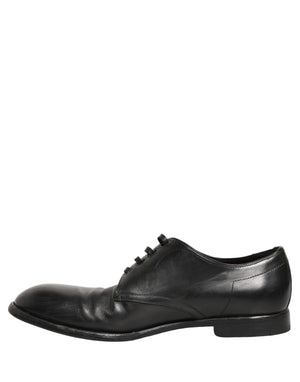 Dolce & Gabbana Schwarze Leder Derby Schnürschuhe für Herren