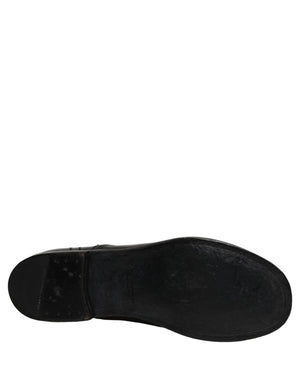 Dolce & Gabbana Schwarze Leder Herren Derby Business-Schuhe