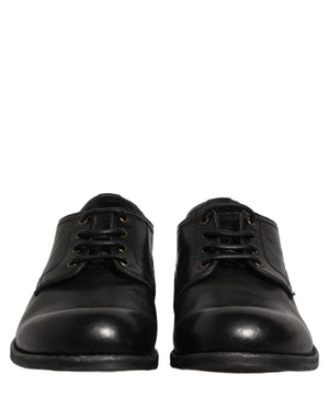 Dolce & Gabbana Schwarze Leder Herren Derby Business-Schuhe