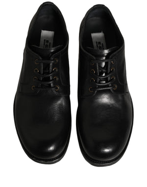 Dolce & Gabbana Schwarze Leder Herren Derby Business-Schuhe
