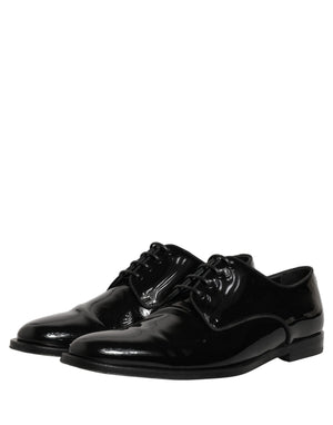Dolce & Gabbana Schwarze Leder Herren Derby Businessschuhe