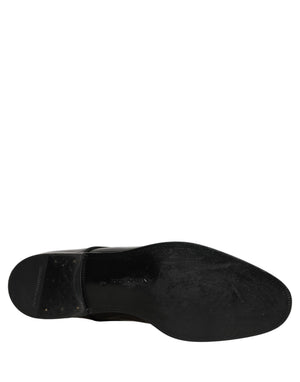 Dolce & Gabbana Schwarze Leder Herren Derby Businessschuhe