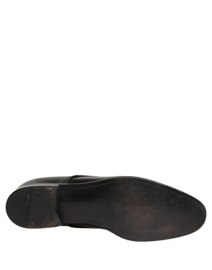 Dolce & Gabbana Schwarze Leder Herren Derby Business-Schuhe
